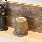 Luxury Bathroom Wash Set of Five with Pull Craft Wash Kit, Divided Bottles, Handmade Retro White Background, Household Bathroom Lotion Bottle, Toothbrush Cup, Mouthwash Cup, Soap Dish, Ceramic Bathroom House Of Avana