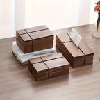 1pc luxury black walnut tissue box, painted square dispenser, durable tissue holder, suitable for living room, bedroom, bathroom House Of Avana