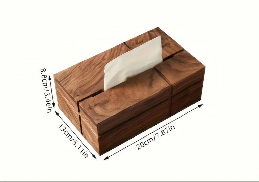 1pc luxury black walnut tissue box, painted square dispenser, durable tissue holder, suitable for living room, bedroom, bathroom House Of Avana