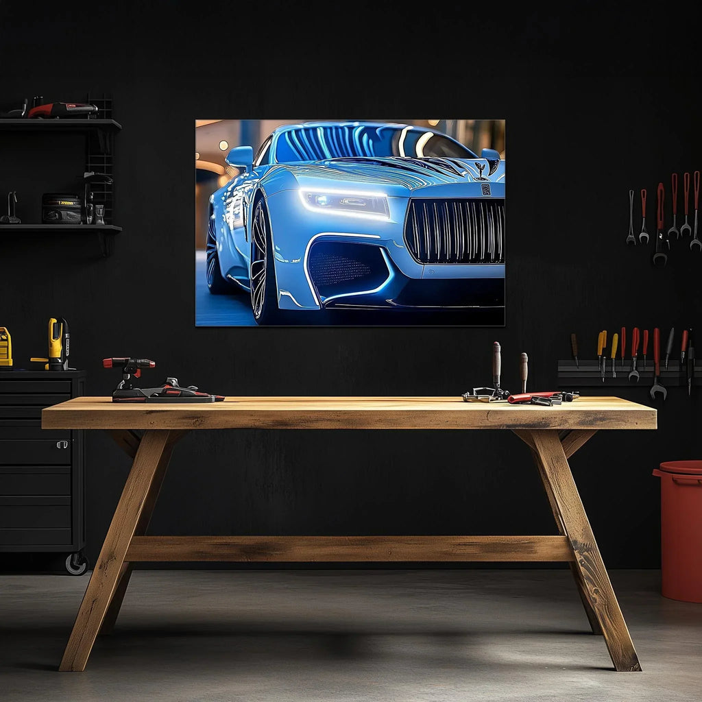 Luxury Car Neon Wall Art - UV Printed LED Plexiglass Sign for Garage, Man Cave & Showroom - Adjustable Light and Free Shipping Peony Atelier