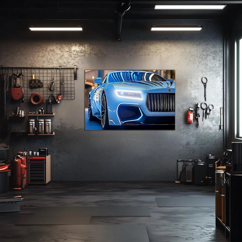Luxury Car Neon Wall Art - UV Printed LED Plexiglass Sign for Garage, Man Cave & Showroom - Adjustable Light and Free Shipping Peony Atelier