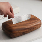 LEEAN Walnut Tissue Box Holder - Modern Minimalist Rectangular Design, Easy-Refill Premium Walnut Wood Cover with Polished Finish for Tabletop, Bathroom, Office & Nightstand Decor - Vintage Decorative Storage House Of Avana