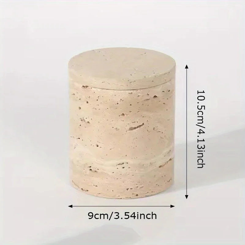 Luxury Marble Organizer Canister - Handcrafted Round Stone Container for Vanity, Office | Gift Set with Lid for Makeup Brushes & Coffee Lovers House Of Avana