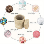 Luxury Marble Organizer Canister - Handcrafted Round Stone Container for Vanity, Office | Gift Set with Lid for Makeup Brushes & Coffee Lovers House Of Avana [[SKU:HOA-KDS-001]]