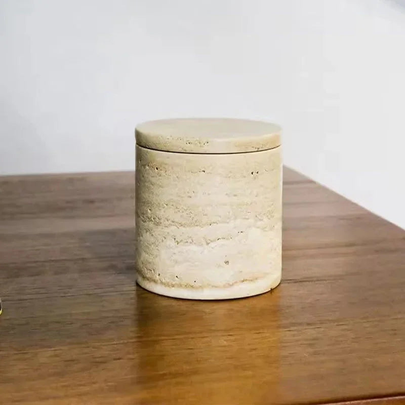 Luxury Marble Organizer Canister - Handcrafted Round Stone Container for Vanity, Office | Gift Set with Lid for Makeup Brushes & Coffee Lovers House Of Avana