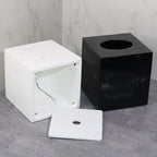 Resin Marble Pattern Tissue Box, Suitable for Hand Towels, Toilet Paper Rolls, etc., Can Be Placed in Bathroom, Living Room, Vanity Square Tissue Holder, Black Imitation Marble, White Imitation Marble House Of Avana