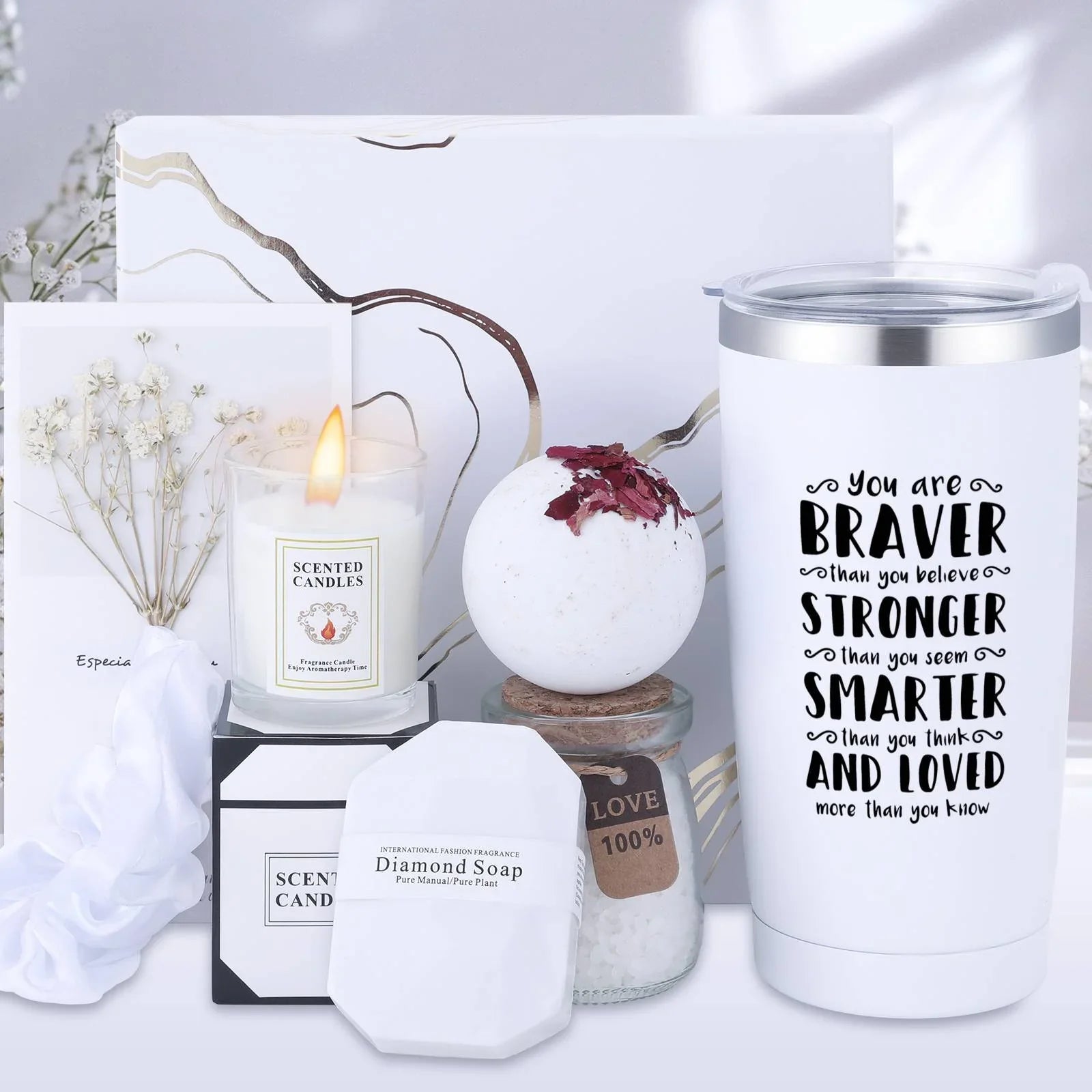 Women Men Inspirational Gifts 8pcs Basket for Women Men Her Friend Coworker Bestie Birthday Women Confirmation Encouragement Cheer up Bonus Good Luck Proud of You Tween Girl College Student Gifts Unique Christmas Stuff Coffee House Of Avana