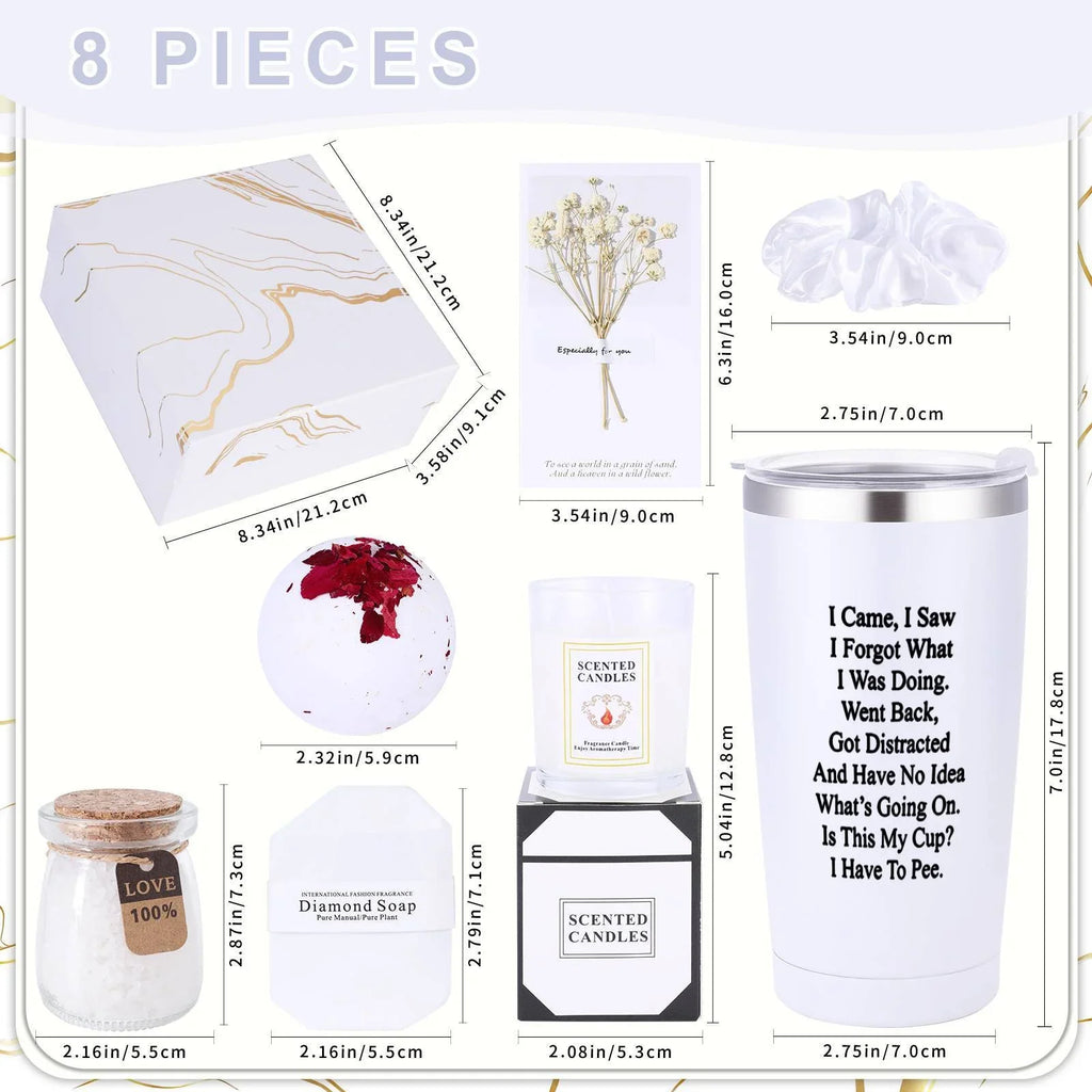 Women Men Inspirational Gifts 8pcs Basket for Women Men Her Friend Coworker Bestie Birthday Women Confirmation Encouragement Cheer up Bonus Good Luck Proud of You Tween Girl College Student Gifts Unique Christmas Stuff Coffee House Of Avana