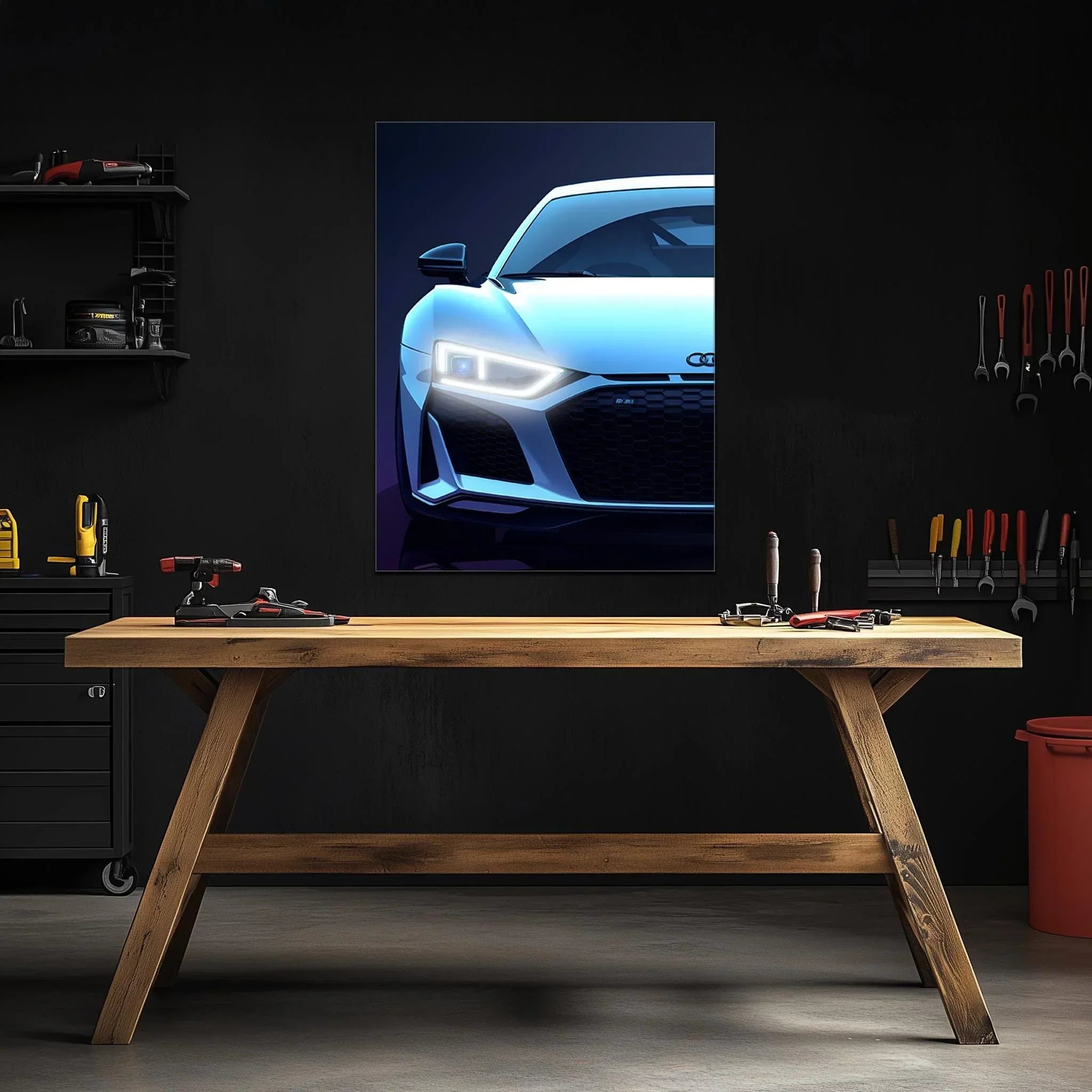 Luxury Sports Car Front View Wall Art – LED Garage Decor – Supercar Enthusiast Gift – Man Cave Automotive Sign – Free Shipping & Returns Peony Atelier