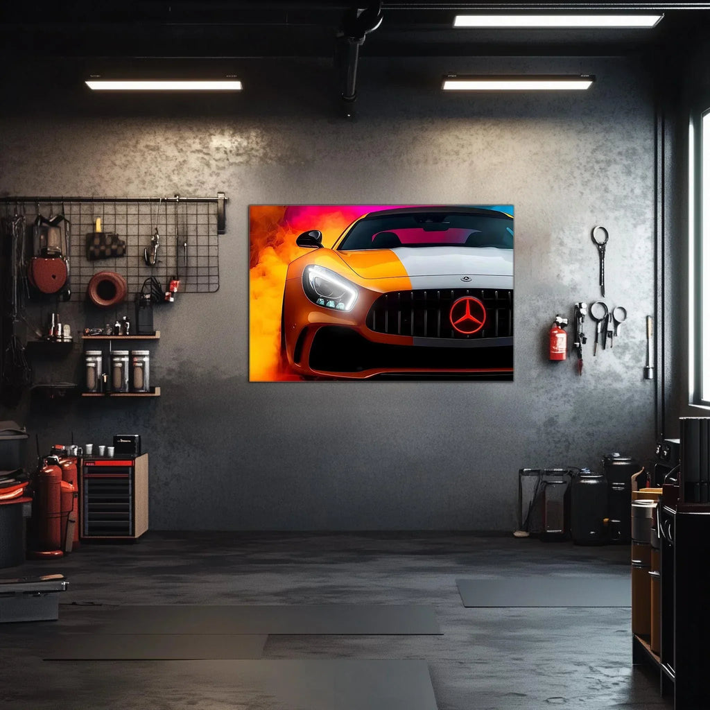 Luxury Sports Car Neon Wall Art - UV Printed LED Plexiglass Sign for Garage, Man Cave & Showroom - Adjustable Light and Free Shipping Peony Atelier