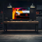 Luxury Sports Car Neon Wall Art - UV Printed LED Plexiglass Sign for Garage, Man Cave & Showroom - Adjustable Light and Free Shipping Peony Atelier