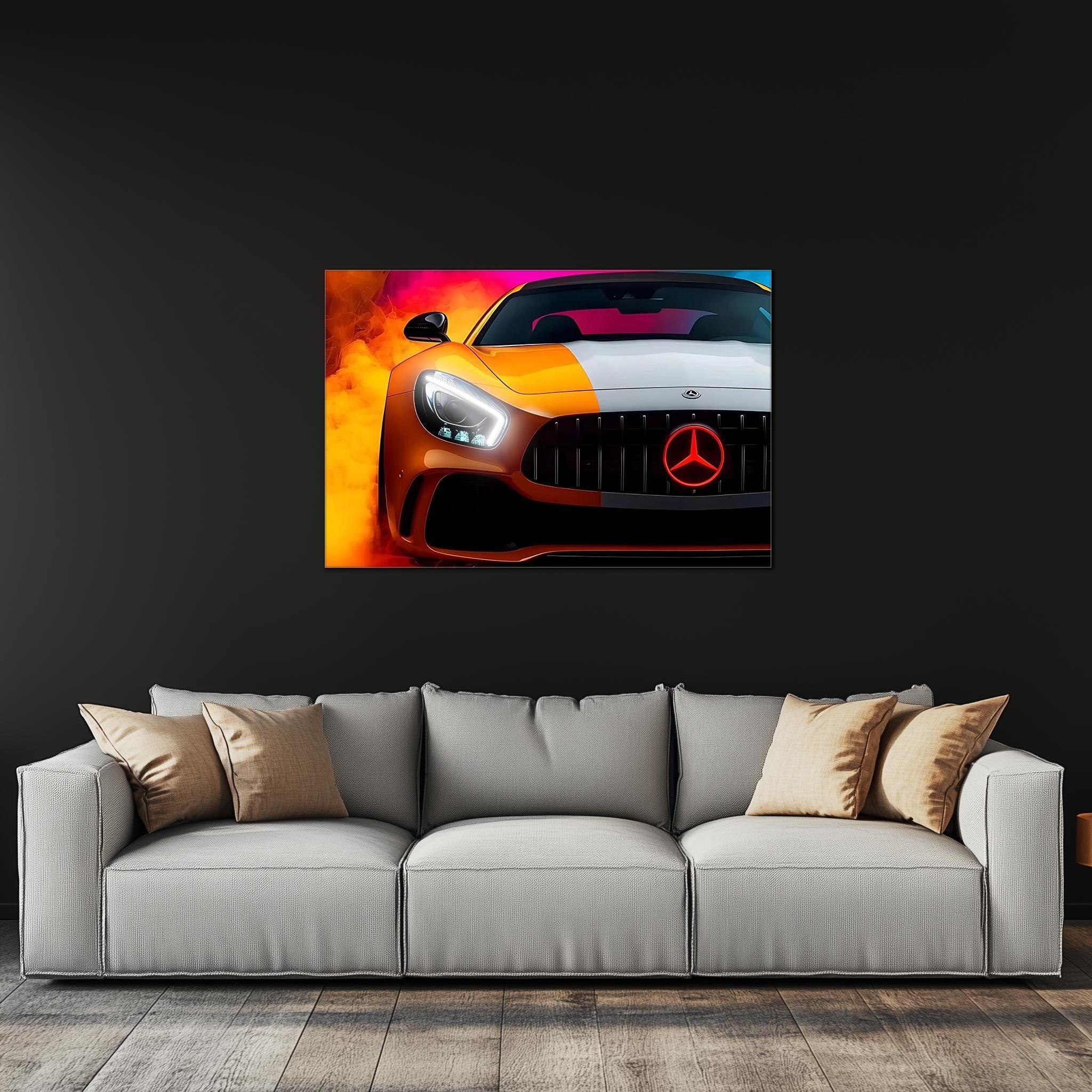 Luxury Sports Car Neon Wall Art - UV Printed LED Plexiglass Sign for Garage, Man Cave & Showroom - Adjustable Light and Free Shipping Peony Atelier