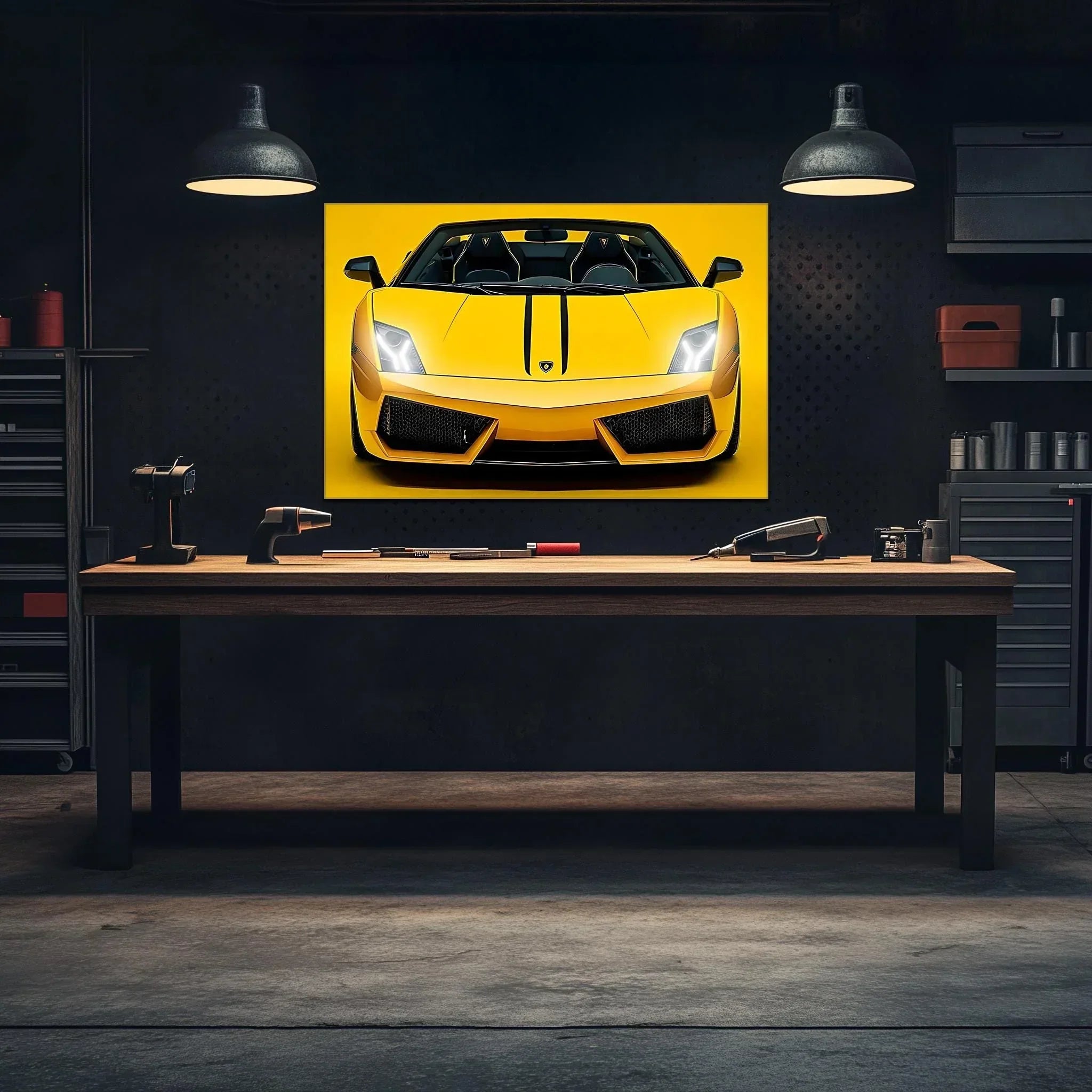 Luxury Supercar Neon Wall Art - UV Printed LED Plexiglass Sign for Garage, Man Cave & Exotic Car Lovers - Adjustable Light and Free Shipping Peony Atelier