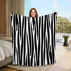 Zebra Stripes Nap Blanket for Sofas Custom Blankets and Throws Fluffy Plaid Microfiber Bedding Home Interior Bed Throw Knee Soft - House Of Avana