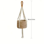 [Macrame Plant Hangers] 3pcs Macrame Plant Hangers - Bohemian Handwoven Holders with Tassels, Decorative Hanging Baskets, Ideal for Balcony/Living Room/Garden, Great Housewarming Gifts (Not Include Pots)