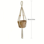 [Macrame Plant Hangers] 3pcs Macrame Plant Hangers - Bohemian Handwoven Holders with Tassels, Decorative Hanging Baskets, Ideal for Balcony/Living Room/Garden, Great Housewarming Gifts (Not Include Pots)