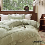 Madeleine Lace Double Gauze Ruffle Bedding Set / Brown Ever Lasting
