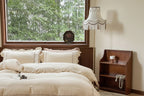 Madeleine Lace Double Gauze Ruffle Bedding Set / Brown Ever Lasting