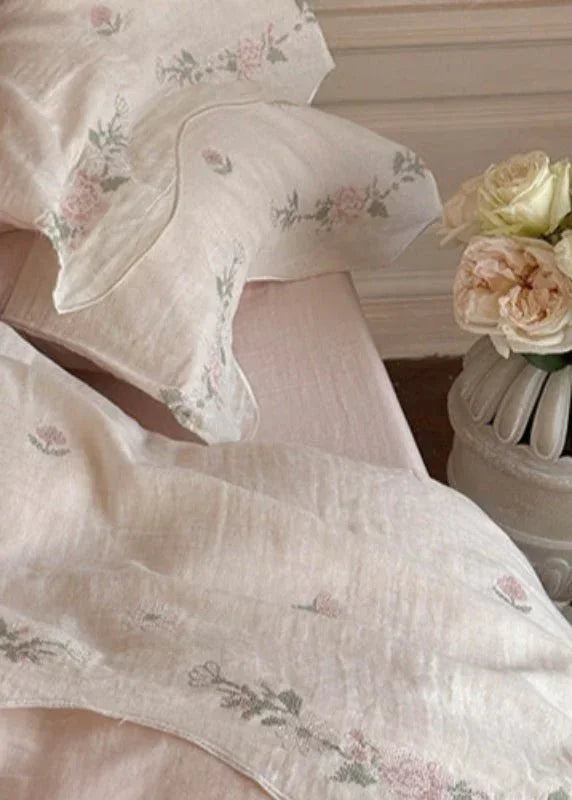 Maeve Floral Double Gauze Bedding Set / Khaki Ever Lasting