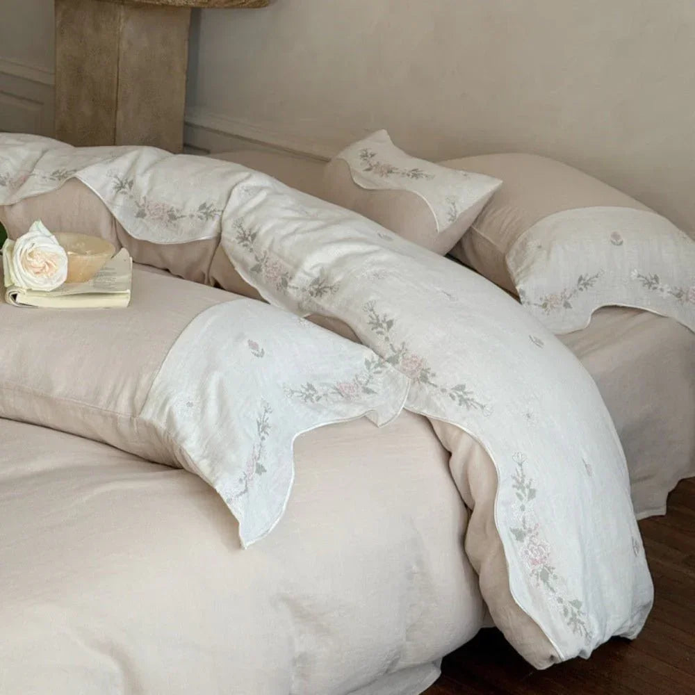 Maeve Floral Double Gauze Bedding Set / Pink Ever Lasting