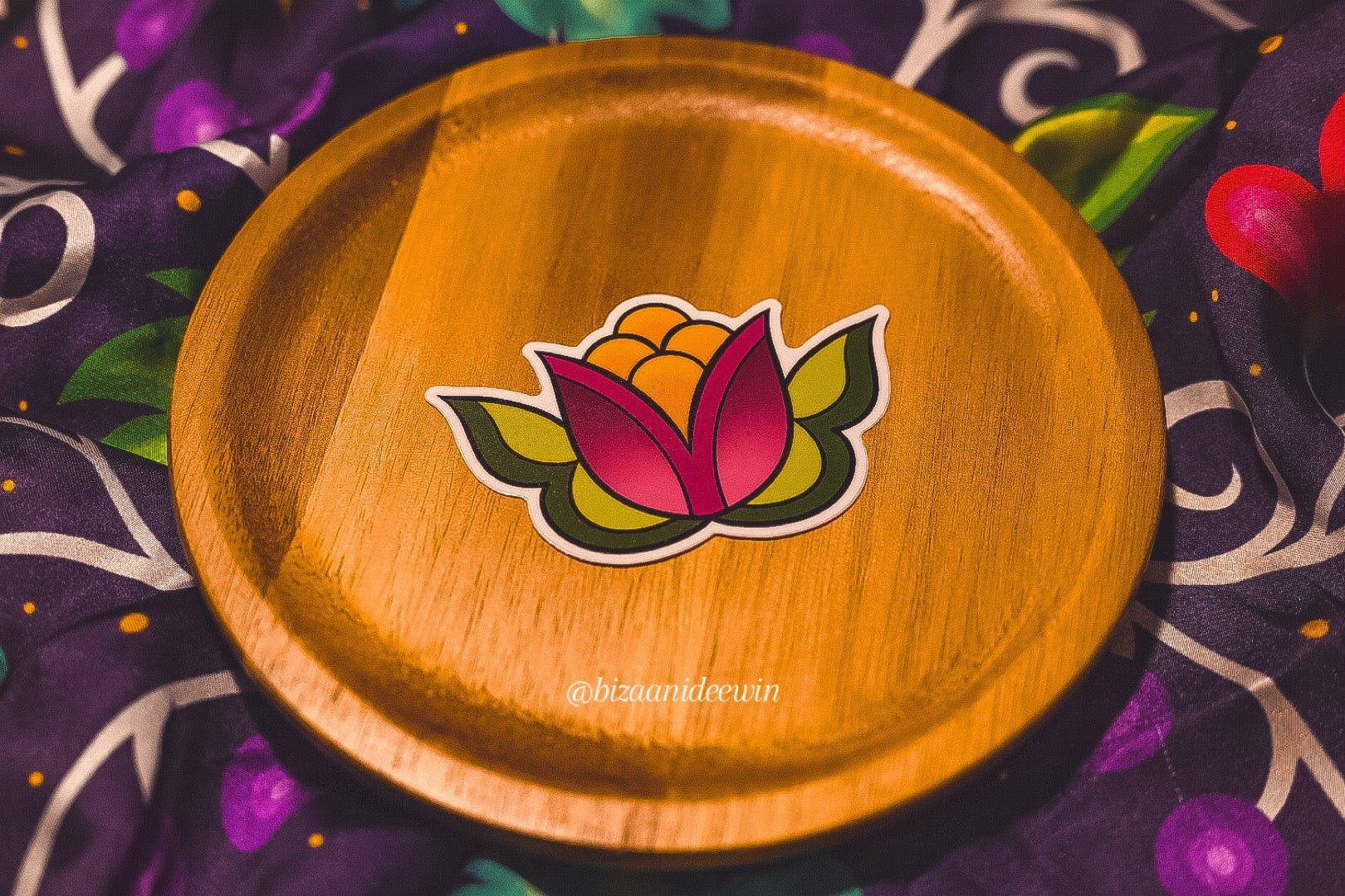Magenta Tulip Ojibwe Floral Pattern Sticker Bizaanide'ewin