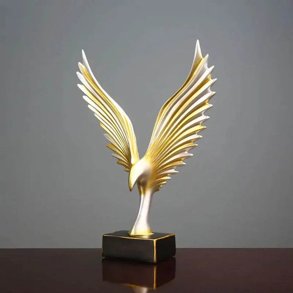 Abstract Golden Raptor Sculpture for Home Office Decor - House Of Avana