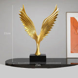 Abstract Golden Raptor Sculpture for Home Office Decor