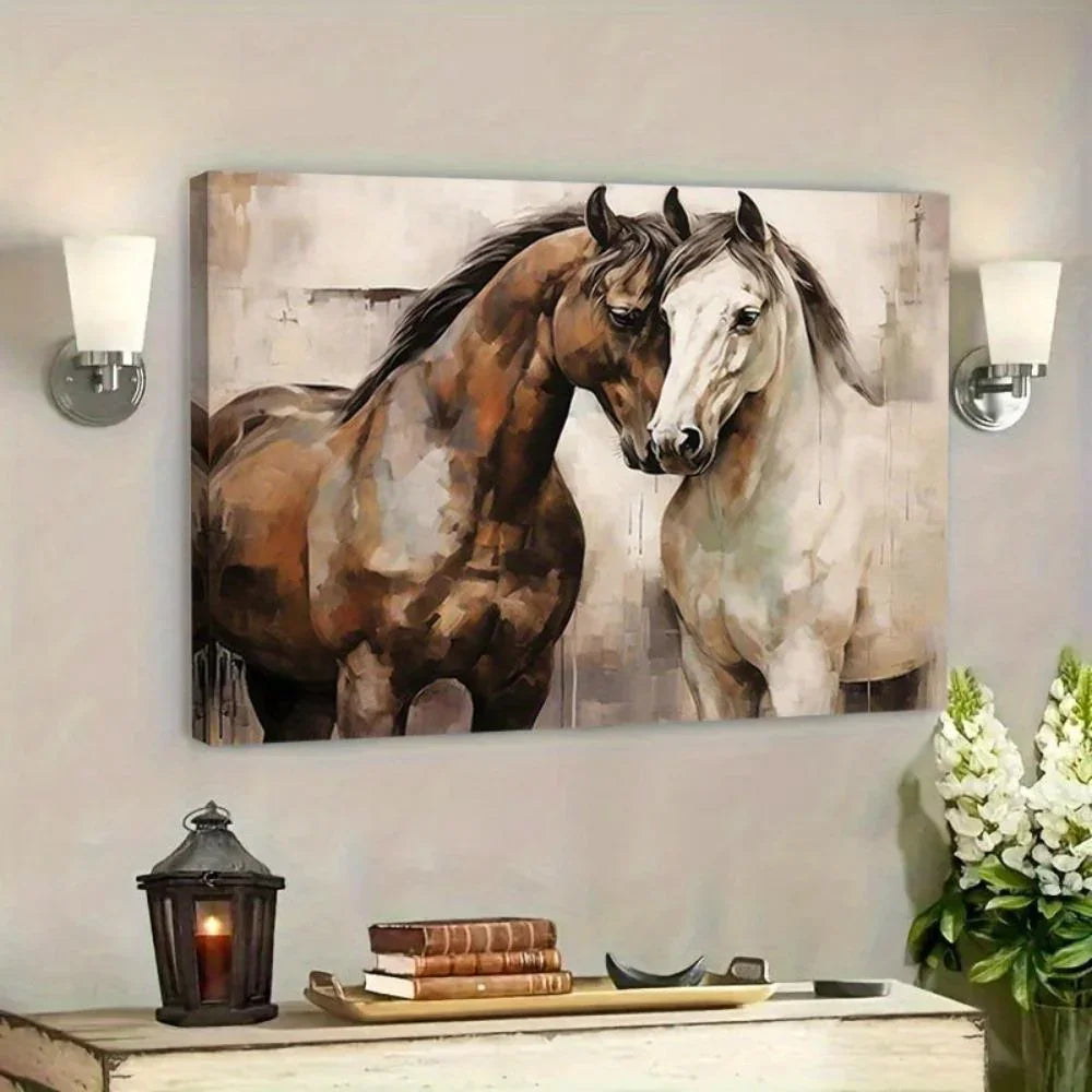 Majestic Horse Couple Canvas Wall Art - House Of Avana