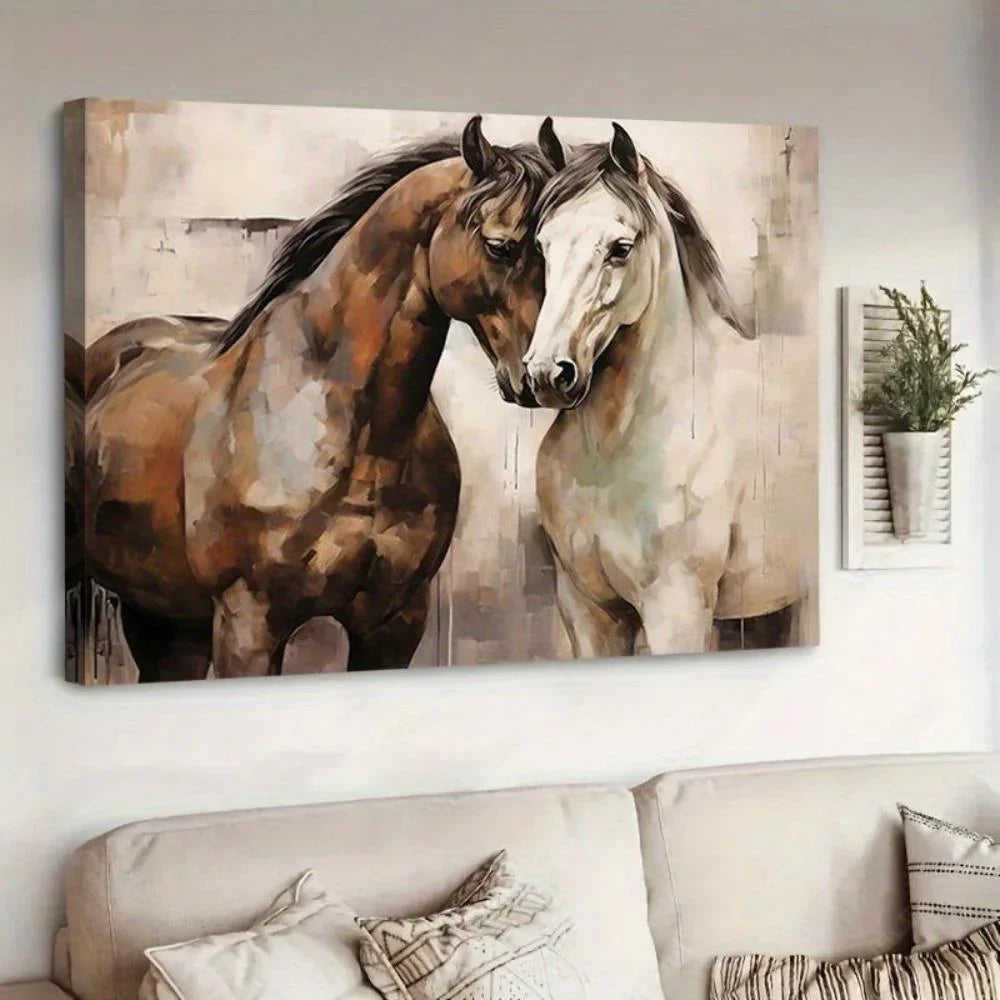 Majestic Horse Couple Canvas Wall Art - House Of Avana