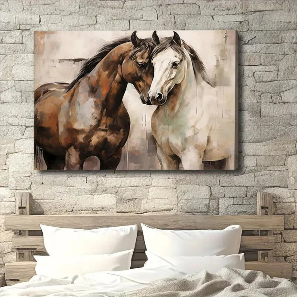 Majestic Horse Couple Canvas Wall Art - House Of Avana