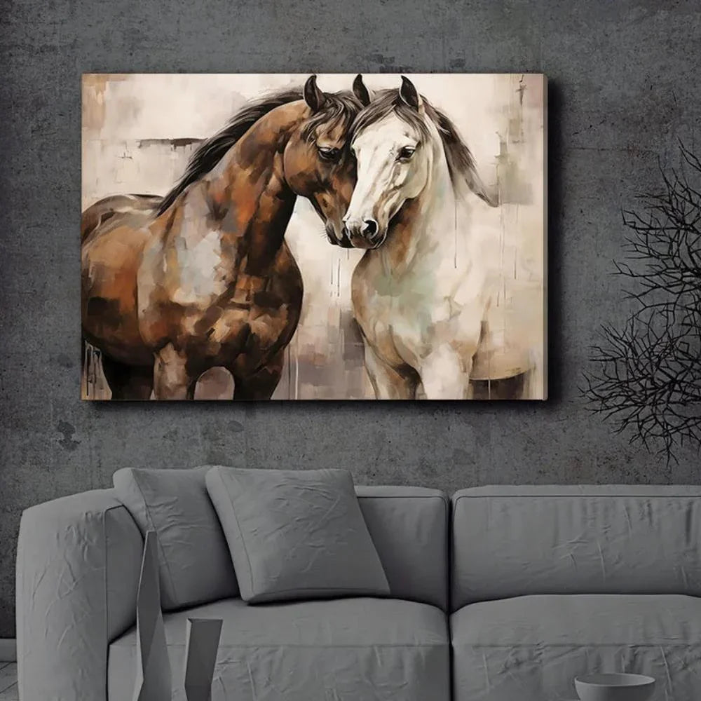 Majestic Horse Couple Canvas Wall Art - House Of Avana