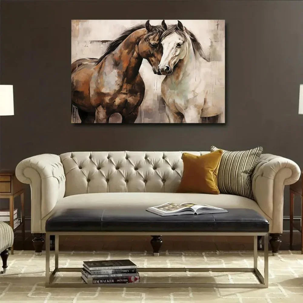 Majestic Horse Couple Canvas Wall Art - House Of Avana