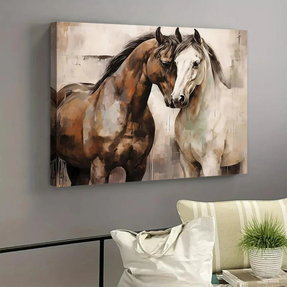 Majestic Horse Couple Canvas Wall Art - House Of Avana