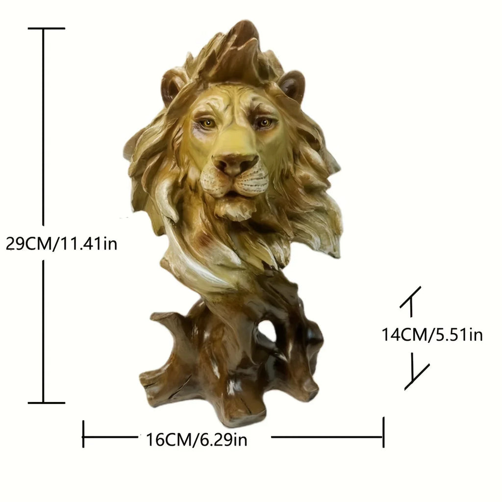Majestic Lion Head Statue - House Of Avana