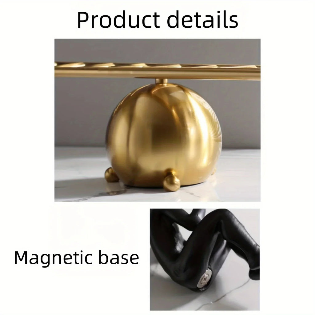 Majestic Thinker on Ladder Sculpture, 1pc - Metal Fantasy Figurine, Unique Creative Decor for Various Room Types, Perfect for Indoor Spaces & Christmas Holidays - Sophisticated Metal Artwork for Home Aesthetics - House Of Avana