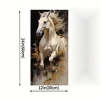Majestic White Horse Abstract Canvas Wall Art - House Of Avana