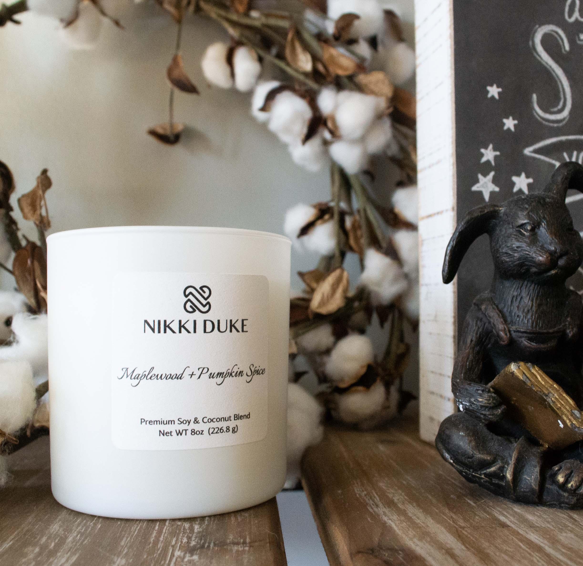 Nikki Duke Maplewood + Pumpkin Spice 8 oz Premium Soy + Coconut Candle Nikki Duke