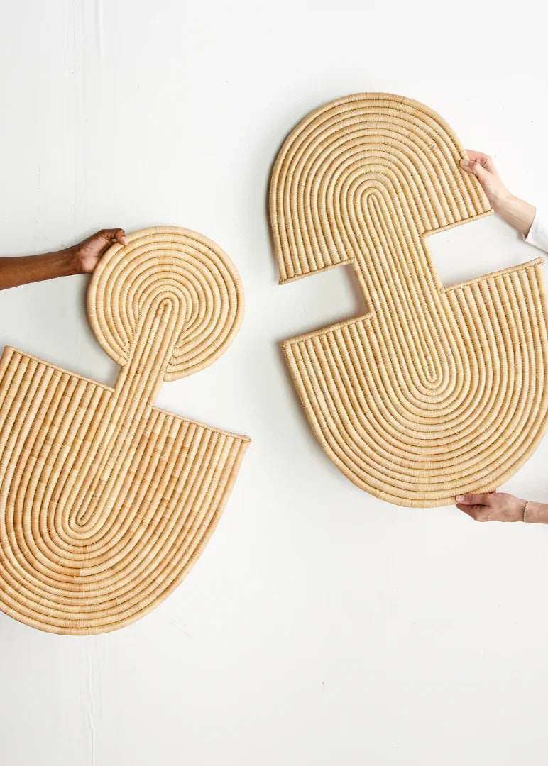 Maravi Natural Palm Leaves Woven Wall Art Kanju Interiors