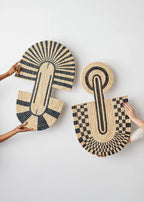 Maravi Patterned Black & Natural Woven Wall Art Kanju Interiors