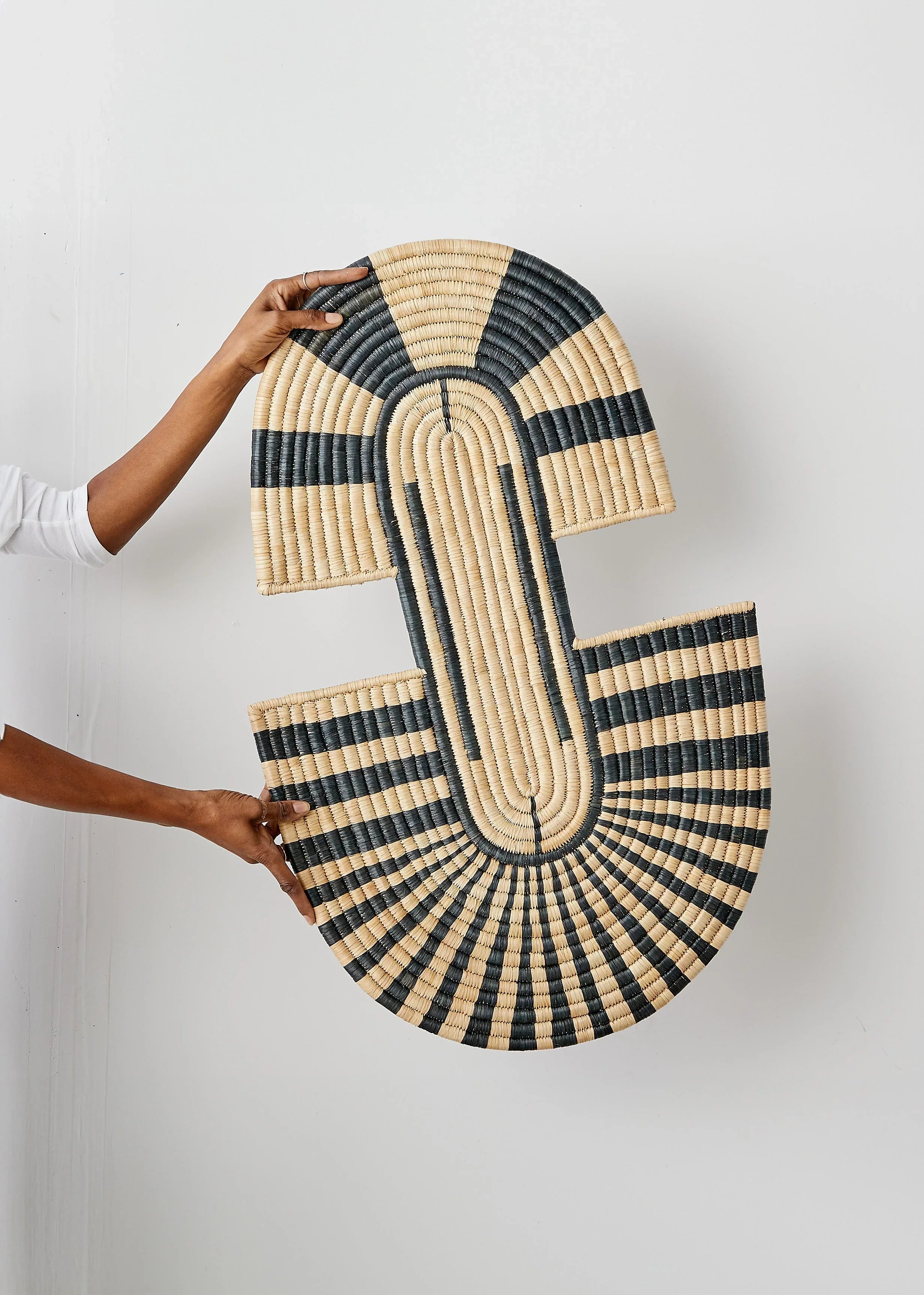 Maravi Patterned Black & Natural Woven Wall Art Kanju Interiors