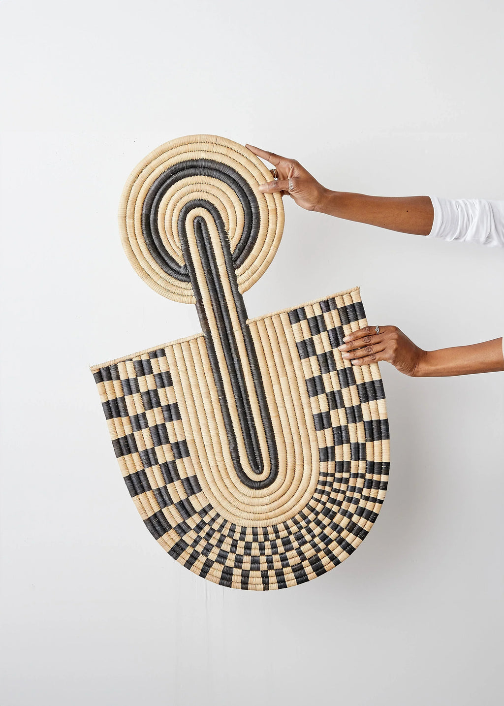 Maravi Patterned Black & Natural Woven Wall Art Kanju Interiors