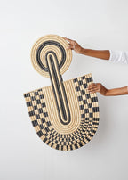 Maravi Patterned Black & Natural Woven Wall Art Kanju Interiors