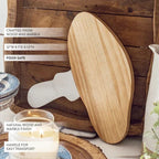 Marble and Wood Mushroom Cutting Board, back view - House Of Avana
