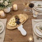 Marble and Wood Mushroom Cutting Board, side view - House Of Avana