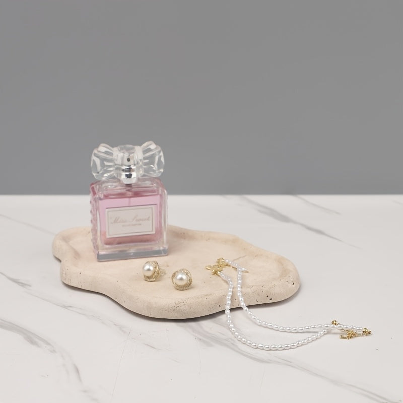 Natural Marble Cloud-Shaped Jewelry & Cosmetic Display Tray - Polished Irregular Decorative Organizer for Home Office Desk, Key Holder, Gift for Her, Office Decor And Accessories, Elegant Design, Smooth Finish, Beauty Enthusi House Of Avana