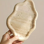 Polished white marble cloud-shaped tray, irregular decorative storage - House of Avana