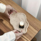 Polished white marble cloud-shaped tray, irregular decorative storage - House of Avana