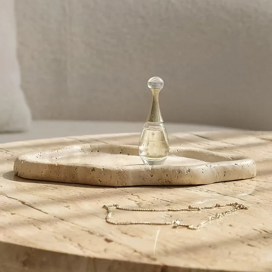 Polished white marble cloud-shaped tray, irregular decorative storage - House of Avana