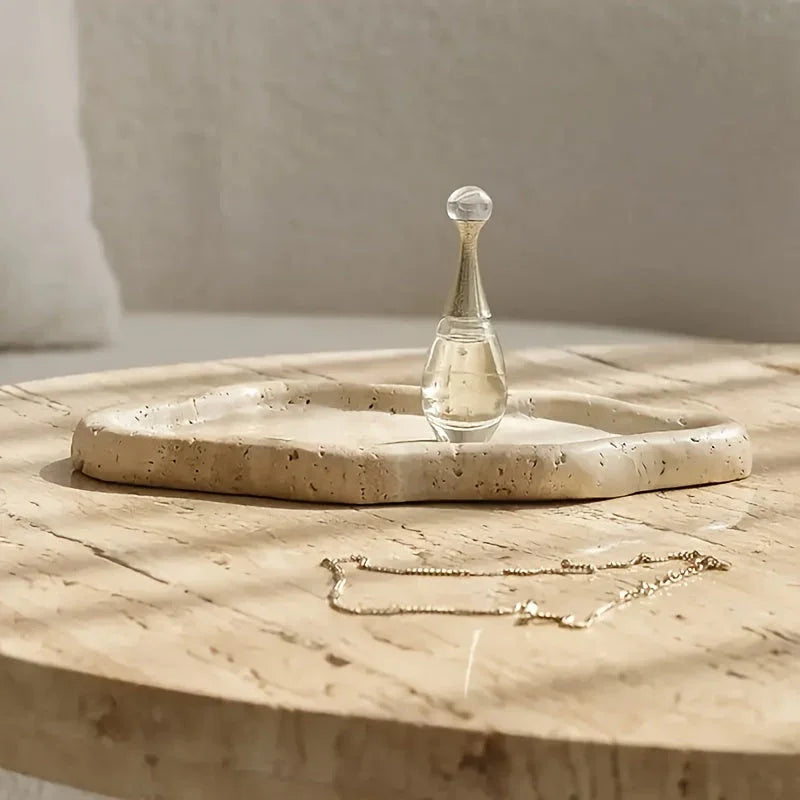 Polished white marble cloud-shaped tray, irregular decorative storage - House of Avana