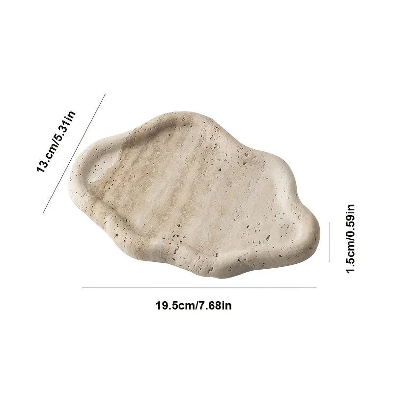 White marble display tray, holding jewelry and cosmetics, natural stone organizer - House of Avana